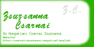 zsuzsanna csarnai business card
